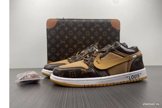 CASE) Low -LouiV 1 AIR Top WHITE-LouiV (WITH O-W JORDAN 0103